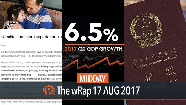Uber, Gross Domestic Product, Chinese tourists | Midday wRap