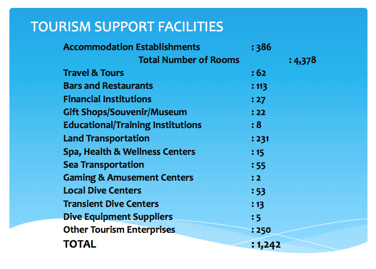 Source: Panglao Tourism Office Facts and Figures Presentation, 2018 
