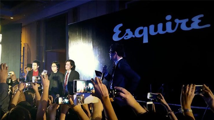 #ESQUIREEHEADS. The group at the launch of the September 2014 issue featuring the band on the cover. Photo by Paolo Villaluna 