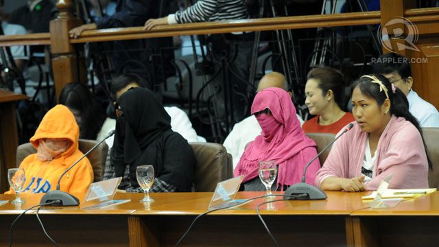 SEX ABUSE. Grace Victoria Sales (first from right) accuses a labor official's driver of making sexual advances on her on August 8, 2013. Photo by Arcel Cometa 