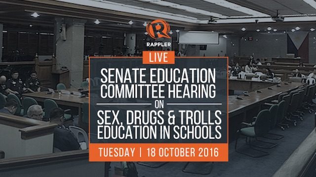 LIVE: Senate education committee hearing on sex, drugs, and trolls