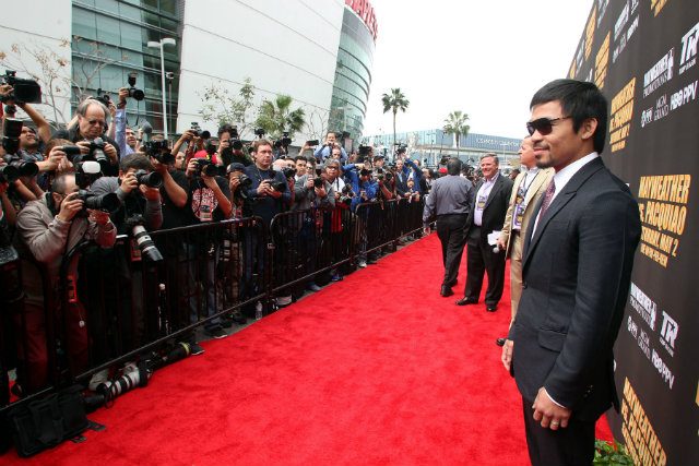 Manny Pacquiao walks the red carpet. Photo by Chris Farina - Top Rank 