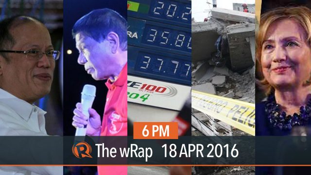 Aquino’s rating, oil prices, US elections | 6PM wRap