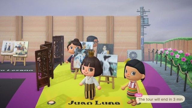 LUNA IN ISLAND. Bea the museum designer worked on the exhibit with the museum's curation team. Bea the writer is standing like a creepy behind Juna Luna's 'Chula.' Photo by Rappler 