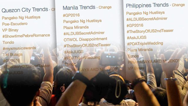 Clash of hashtags at Binay, Duterte, Poe launch in Manila