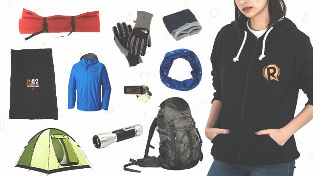 TOOLS OF THE TRADE. Never go hiking without these essentials. Find the Rappler Zip Hoodie (P850) and Be The Good Pillow-mat (P560) on Rappler Shop  