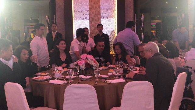 VIP TABLE. Romualdez sits beside his wife Tingog Representative Yedda Romualdez (3rd from L) and their ally, former president and speaker Gloria Macapagal Arroyo (3rd from R). Photo by Mara Cepeda/Rappler 