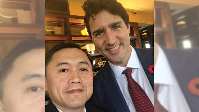 SELFIE KING. Presidential aide Secretary Bong Go has fond memories of Canadian Prime Minister Justin Trudeau. Photo from SAP Bong Go  