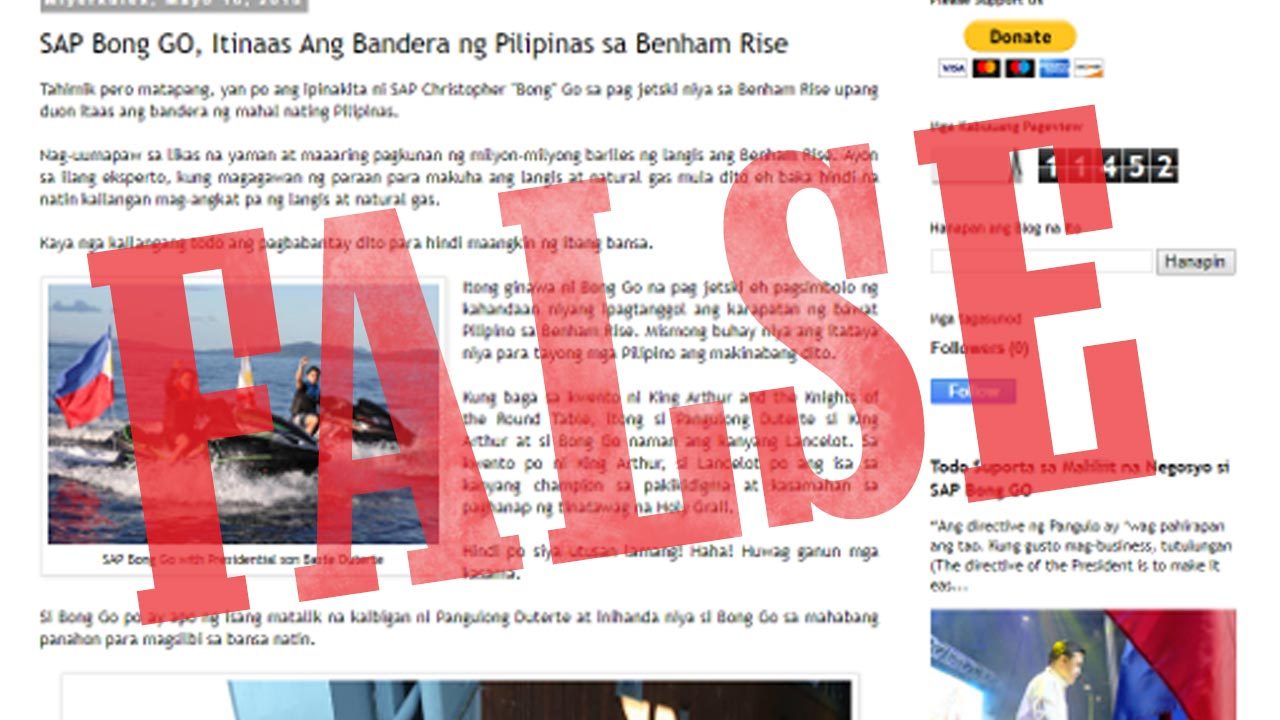 FACT CHECK: Bong Go did not raise Philippine flag at Benham Rise