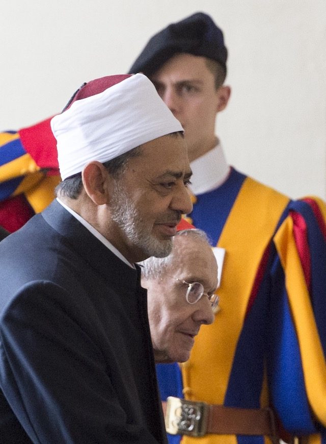 Pope and top imam embrace in historic meeting at Vatican