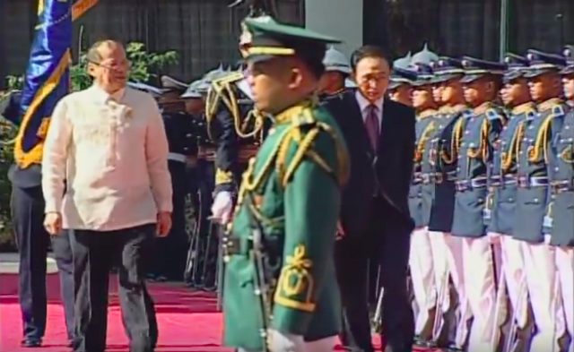 Then South Korean president Lee Myung-bak in Malacañang in November 2011. Screenshot from RTVM 