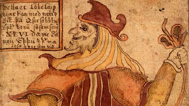 An anonymous painting of Loki on the 18th-century Icelandic manuscript "SÁM 66"