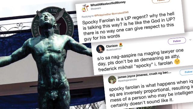 Netizens hit UP regent for ‘arrogant’ comments vs critics