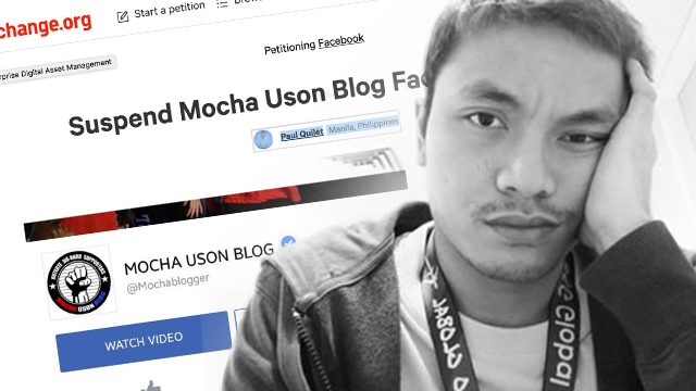 Facebook suspends account of anti-Mocha Uson petitioner