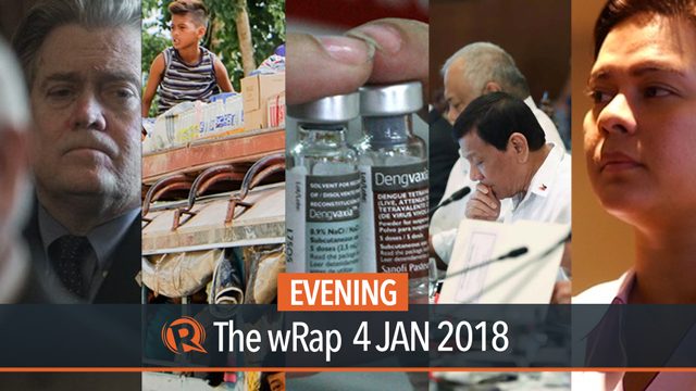 Dengvaxia sale suspended, Marina chief fired, Trump slams Bannon | Evening wRap