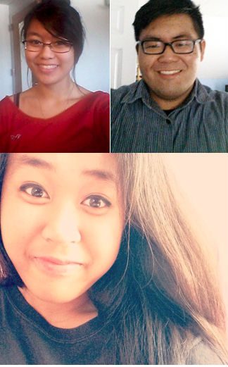 IDENTITY TALK. From top: Ramapo College students Camille Duenas, Cody Lucinario, and Bethany Jukuy. Photo composition courtesy of The FilAm 
 