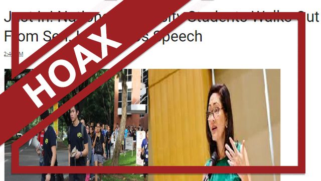 HOAX: NU students ‘walk out’ of Senator Hontiveros’ speech