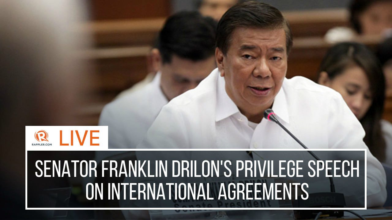 Live: Senator Franklin Drilon’s Privilege Speech on International Agreements