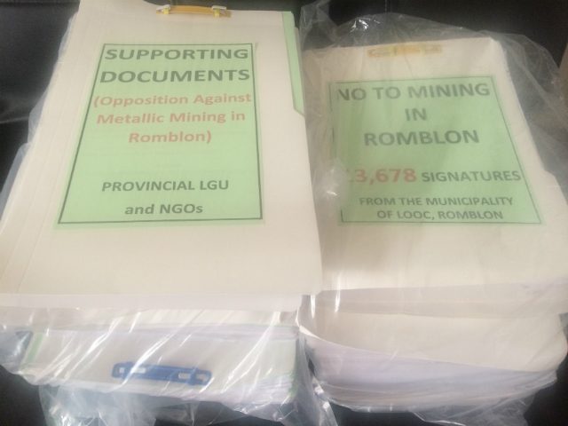 Romblon governor, residents oppose mining application