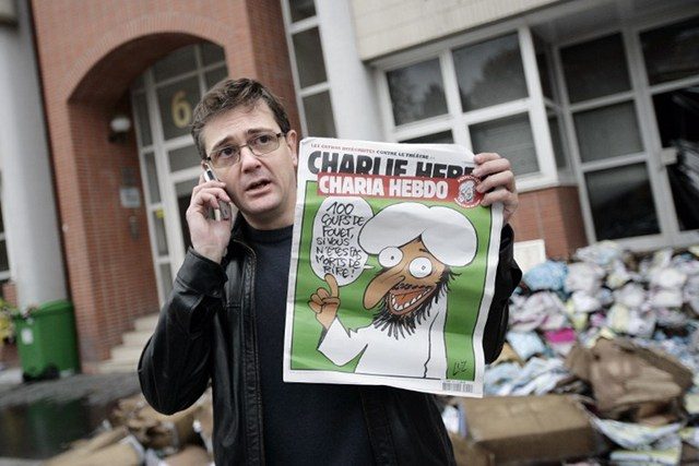 Penerbit dan pemimpin redaksi tabloid Charlie Hebdo, Stephane Charbonnier, tewas pada 7 Januari 2015 saat kantornya diserang. Foto oleh AFP