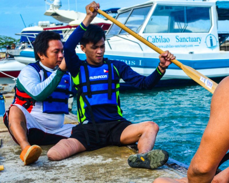 A CALL TO PADDLE. A new chapter opens for the recent amputee and latest recruit Brylle Samgel Arombo, 20 years old, as he discovers his new purpose in life by joining the PADS Adaptive Dragonboat Team. Photo by Oliver Julius Lape 
