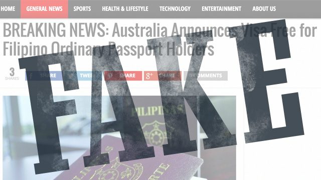 Australia: Visa-free travel for Filipinos ‘a hoax’