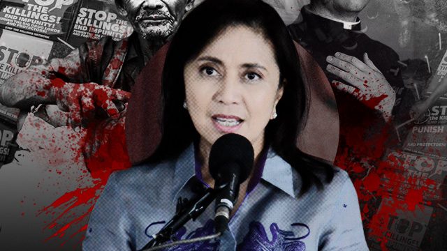 Robredo asks Filipinos to unite vs killings, culture of violence