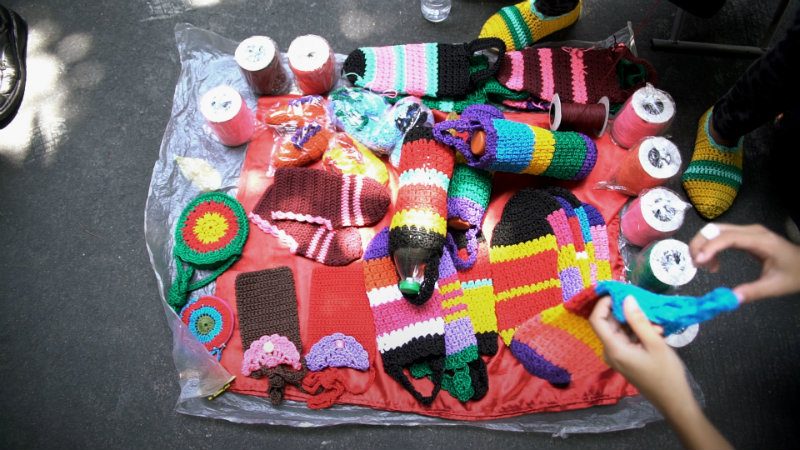 CROCHET. Nanay Ely sells her knitted products for P100 to P300 each 