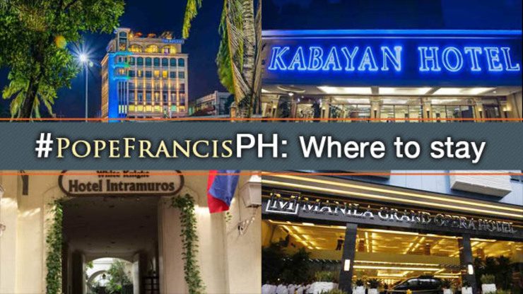 Where to stay during Pope Francis’ Manila visit