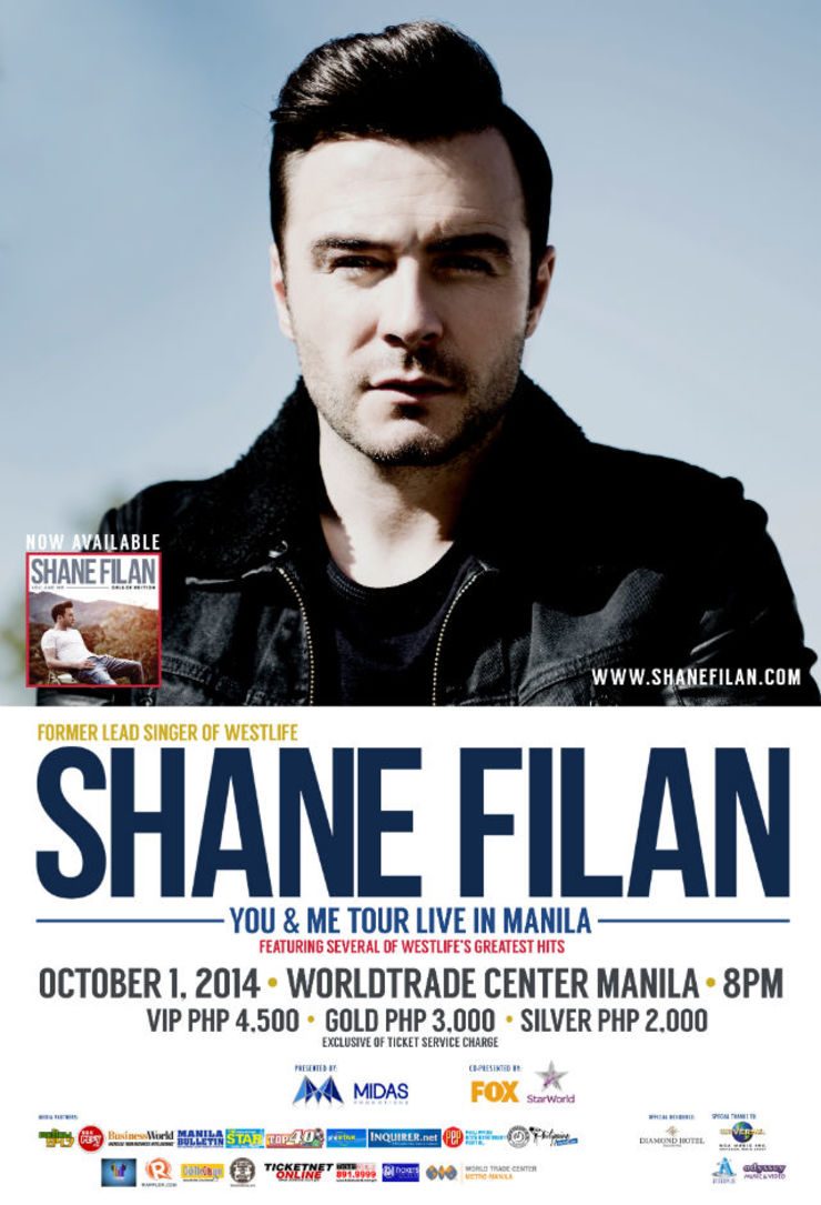 YOU&ME TOUR. Shane will perform at the World Trade Center on October 1. Poster courtesy of MCA Universal Music