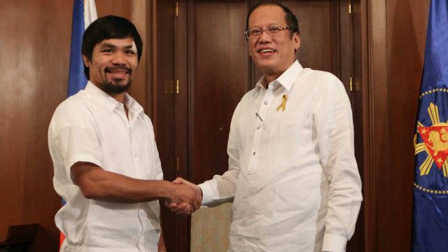 IN PHOTOS: Pacquiao pays courtesy call to Aquino