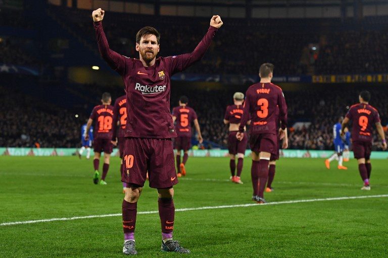 Messi hat trick helps Barcelona equal record unbeaten streak