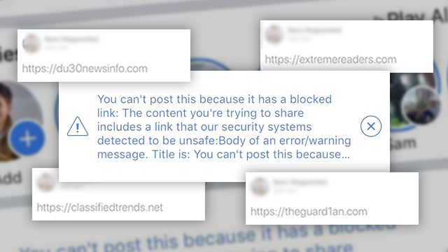 LOOK: Facebook blocks websites believed to be peddling fake news