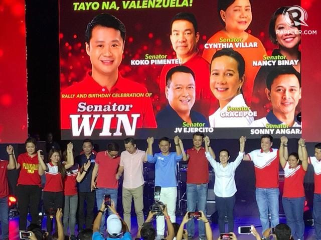 WITHOUT BAM. In Valenzuela City, Senator Sherwin Gatchalian endorses 6 of the 7 reelectionist senators. File Photo by Aika Rey/Rappler  