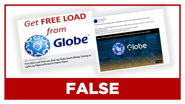 FALSE: Globe gives free P500 load to every user