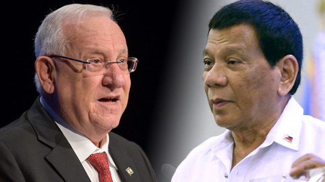 Rights activists to Israeli President Rivlin: Don’t meet ‘mass murderer’ Duterte