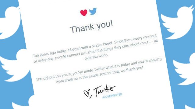 Twitter celebrates 10th birthday with new ad, thank you notes