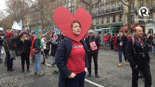 LOVE. Beyond all the science and technicalities in the Paris climate talks, advocates are calling for peace and love. 