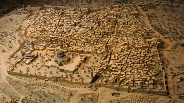 HOLY CITY. A miniature reconstruction of Medieval Jerusalem. Photo by Vodnik from Wikimedia Commons 