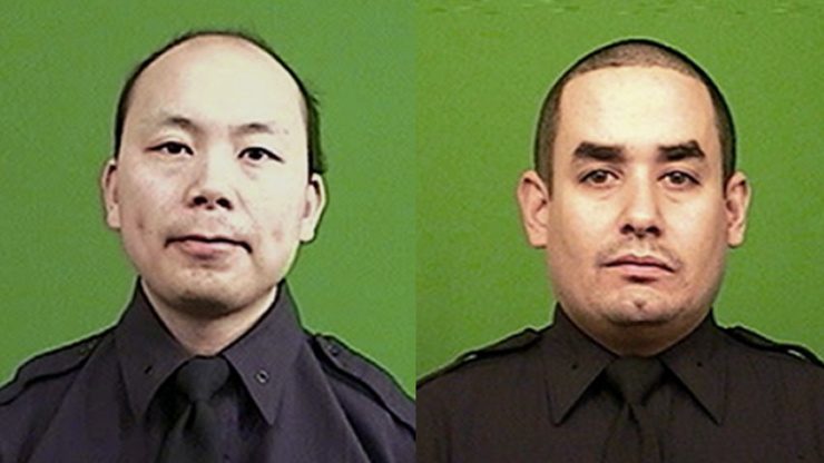 'ASSASSINATED.' Police Officers Wenjian Liu (L) and Rafael Ramos (R). Images courtesy New York Police Department