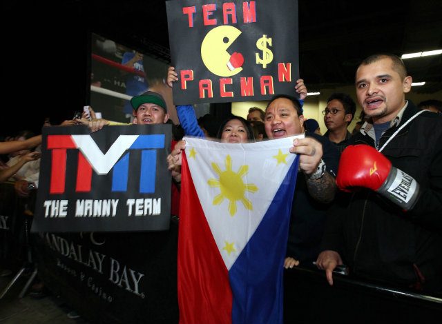 Pacquiao fans show their support at the Pacquiao fan rally. Photo by Chris Farina - Top Rank 