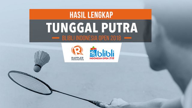 Hasil lengkap tunggal putra Blibli Indonesia Open 2018