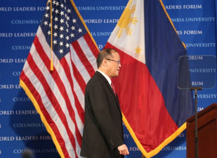 CONDEMNING ISIS. Philippine President Benigno Aquino III says the Philippines is willing to help the US in its fight against ISIS. In this photo, Aquino visits Columbia University in New York for the World Leaders Forum on September 23, 2014. Photo by Ryan Lim/Malacañang Photo Bureau