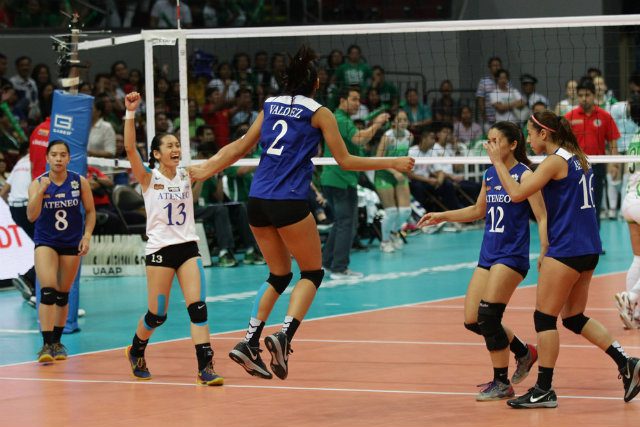 The Ateneo ladies can hardly hide their excitement. Photo by Josh Albelda 