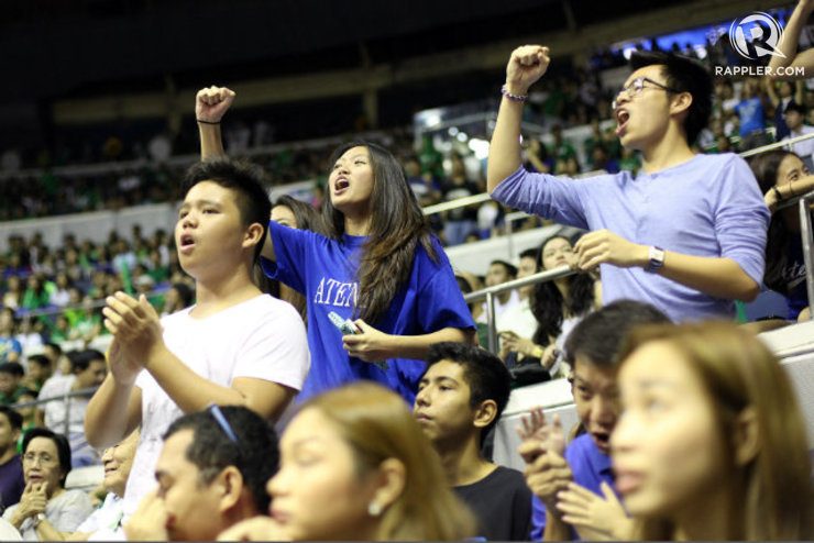 After a slow start, Ateneo's rally down the stretch brought the Blue Eagle fans out of their seats. Photo by Josh Albelda/Rappler