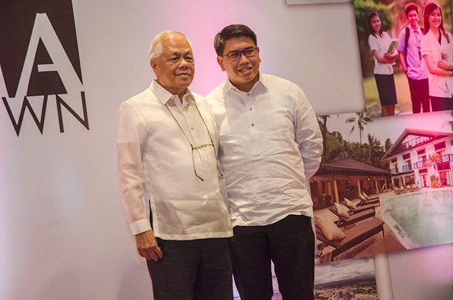 PHINMA Vice Chairman Dr. Magdaleno B. Albarracin and Executive Assistant to the President & CEO EJ Qua Hiansen. Photo by Rob Reyes/Rappler 