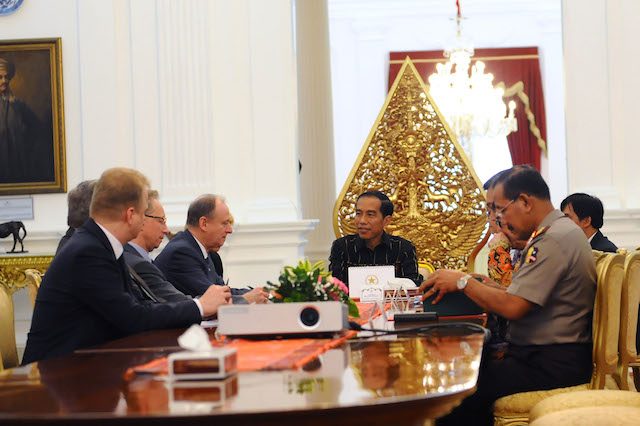 Presiden Jokowi menerima Sekretaris Dewan Keamanan Rusia Nikolay P. Petrushev, di Istana Merdeka, pada 10 Februari 2016. Foto oleh Setkab.go.id 