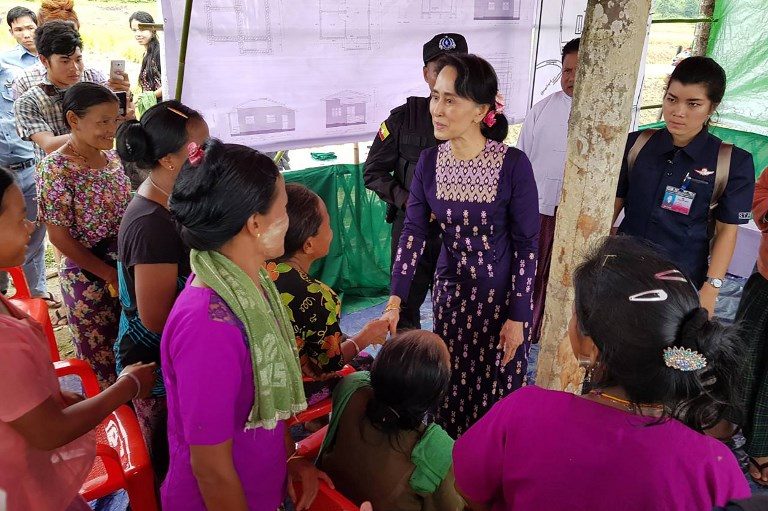 Aung Suu Kyi visits Myanmar’s northern Rakhine