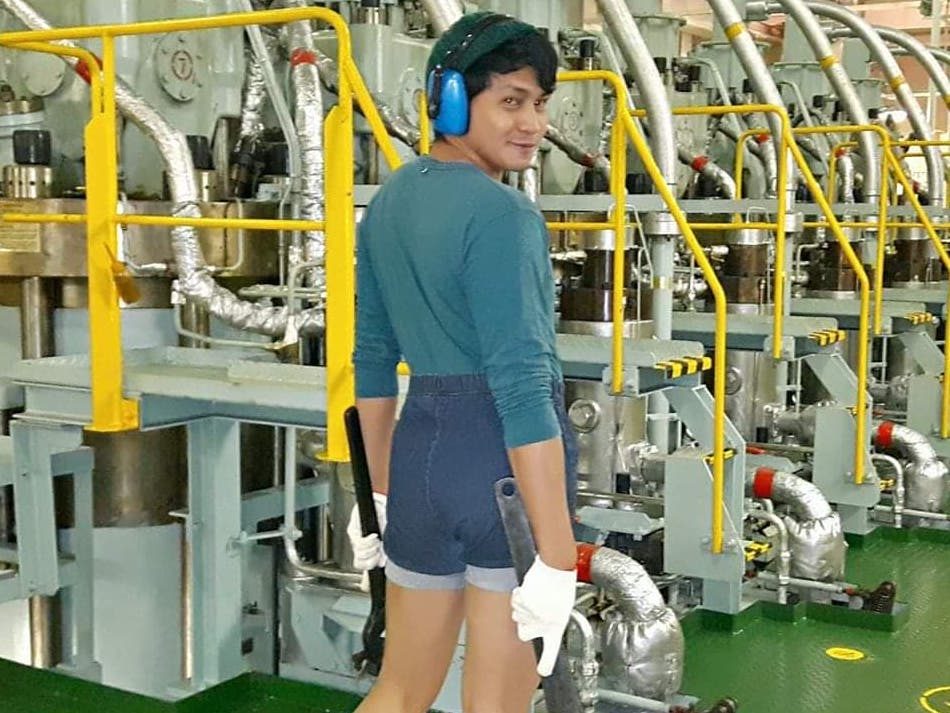 DYOSA MAKINISTA. Her colleagues on board fondly started calling Aljon as 'Dyosa Makinista' – the machinist goddess. 