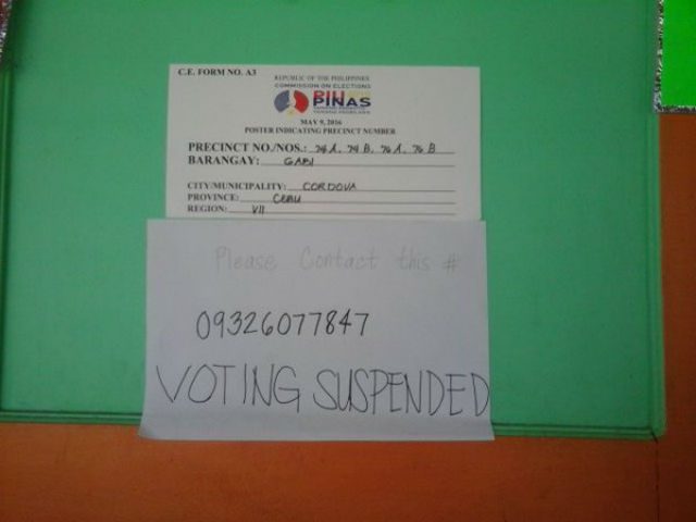 Voting ends near midnight in Cebu town